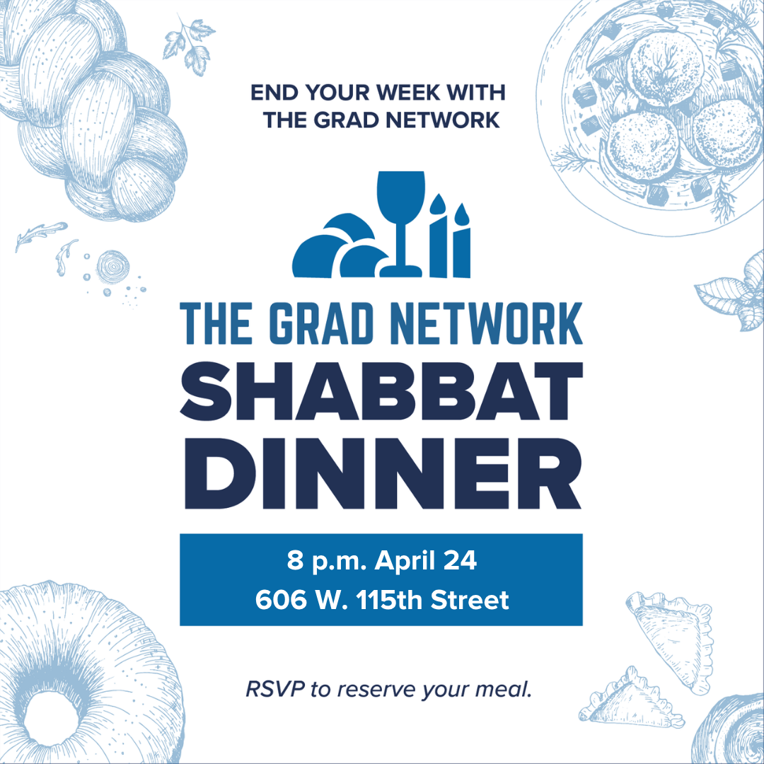 The Grad Network Shabbat Dinner | April 24 - logo